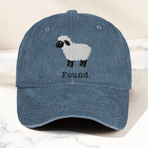Found Lost Sheep Christian Faith Denim Cap Vintage Dad Cap Gift For Dad (With Box)