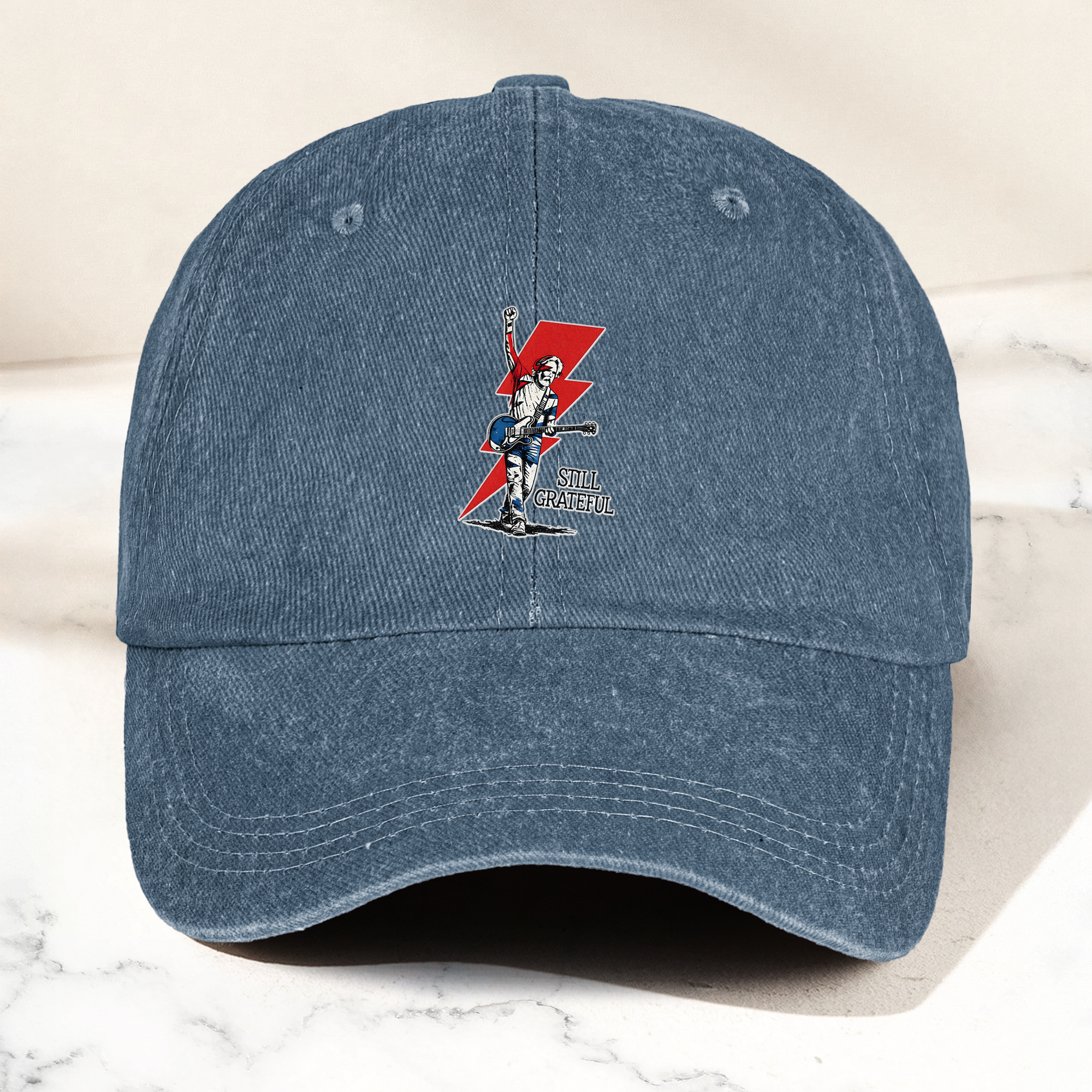 Still Grateful Lightning Guitar Dad Hat Vintage Rock Spirit Cap