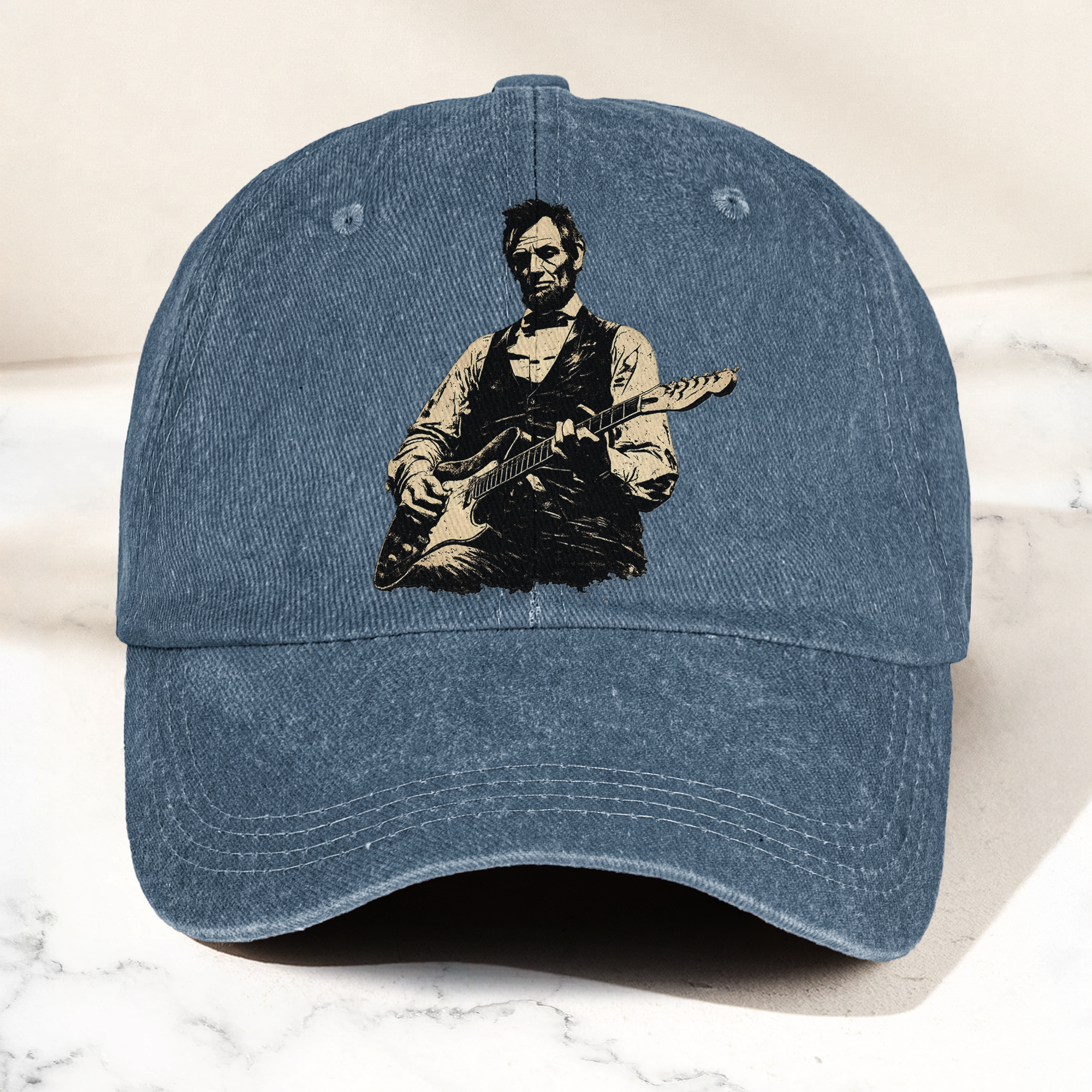 Abraham Lincoln Patriotic History Denim Cap Vintage Dad Cap Gift For Dad (With Box)