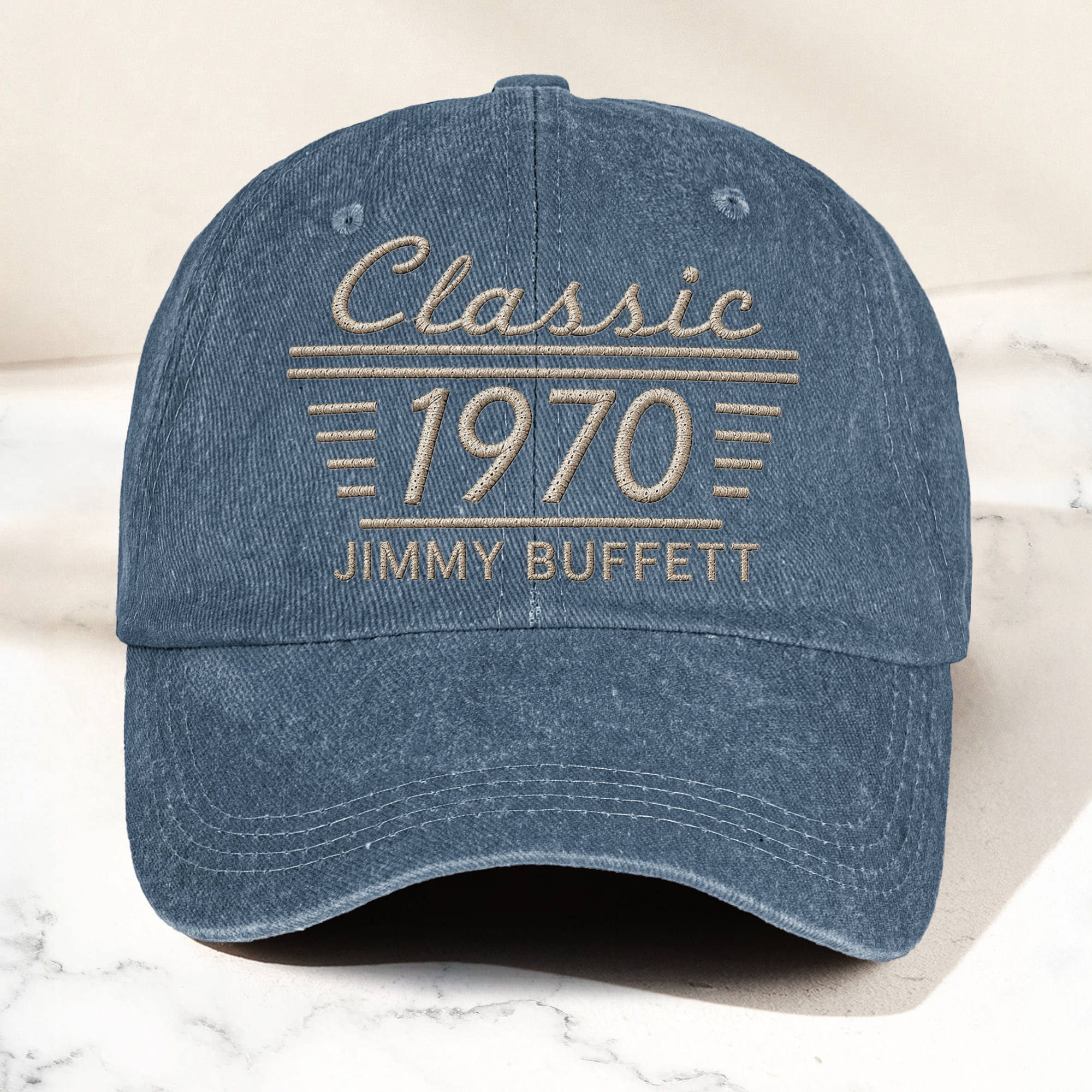 Jimmy Buffett Classic 1970 Est Margaritaville Tropical Rock Music Merch Graphic Denim Cap Retro Vintage Dad Cap Gift For Dad (With Box)
