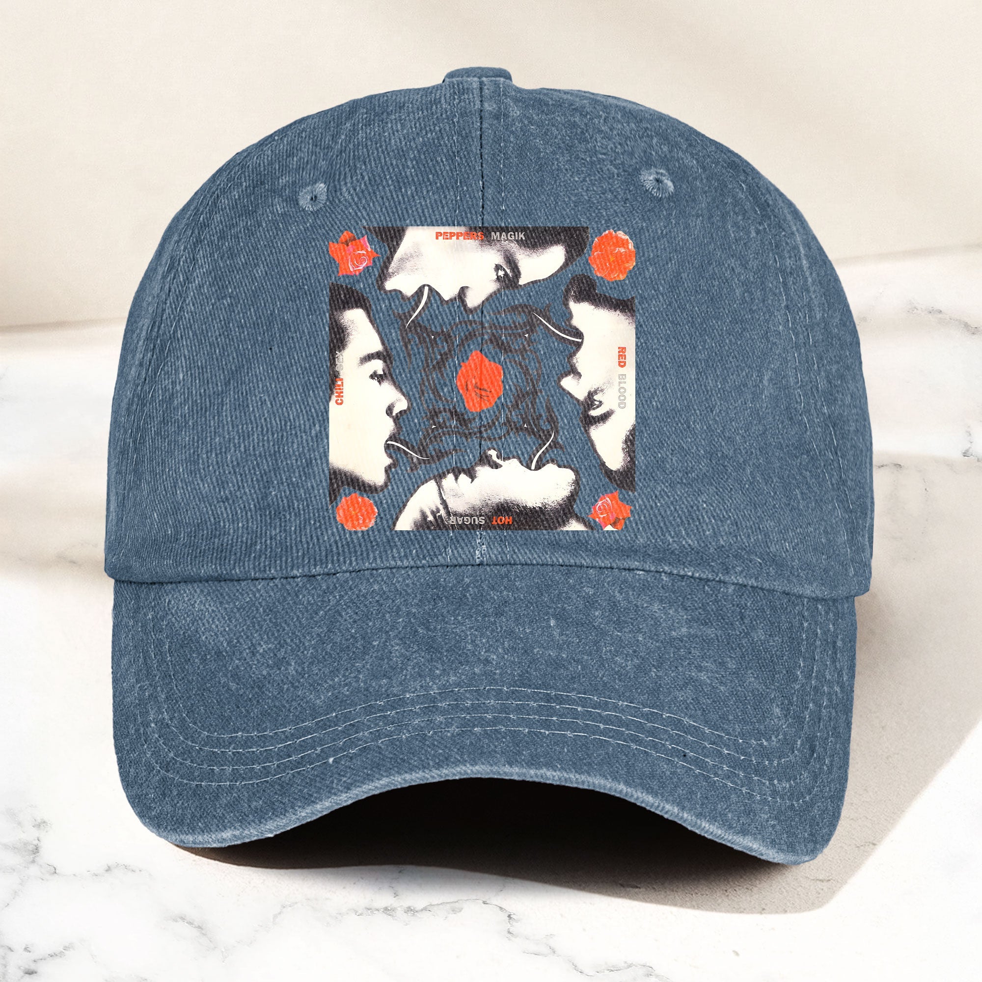 Blood Sugar Sex Magik Graphic Denim Cap Vintage Red Hot Chili Peppers Album Merch Gift for Dad (With Box)