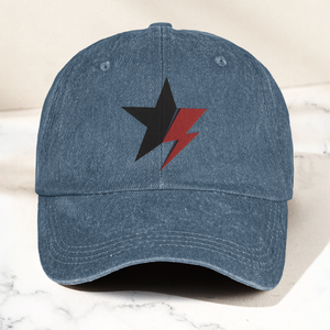 David Bowie Blackstar Ziggy Stardust Denim Cap Retro Music Cap Gift For Dad (With Box)