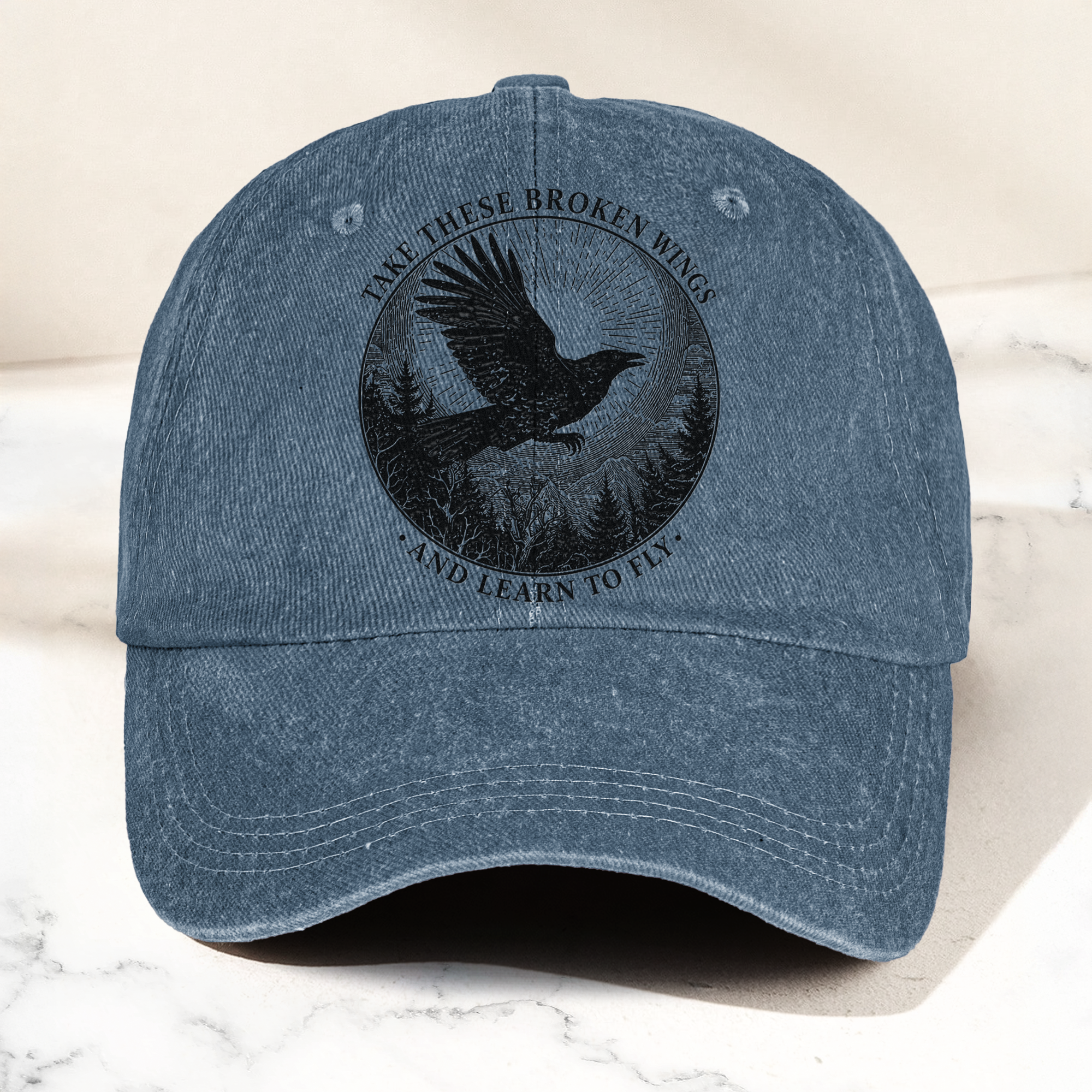 Broken Wings Mr Mister Take These Broken Wings Lyrics Denim Cap Retro Vintage Dad Cap Gift For Dad (With Box)