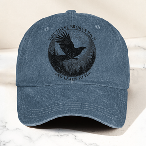 Broken Wings Mr Mister Take These Broken Wings Lyrics Denim Cap Retro Vintage Dad Cap Gift For Dad (With Box)