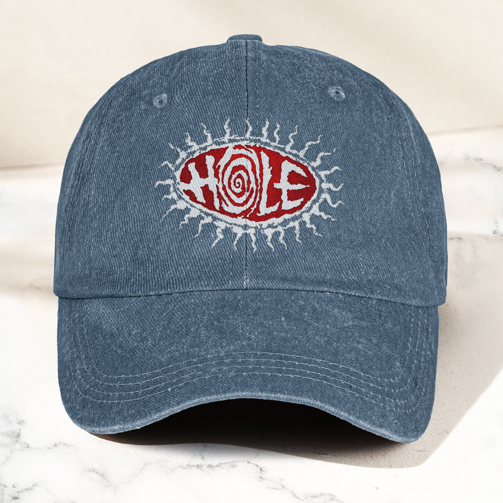 Hole Band Eyeball Denim Cap Vintage Hole Band Album Merch Gift for Dad (With Box)