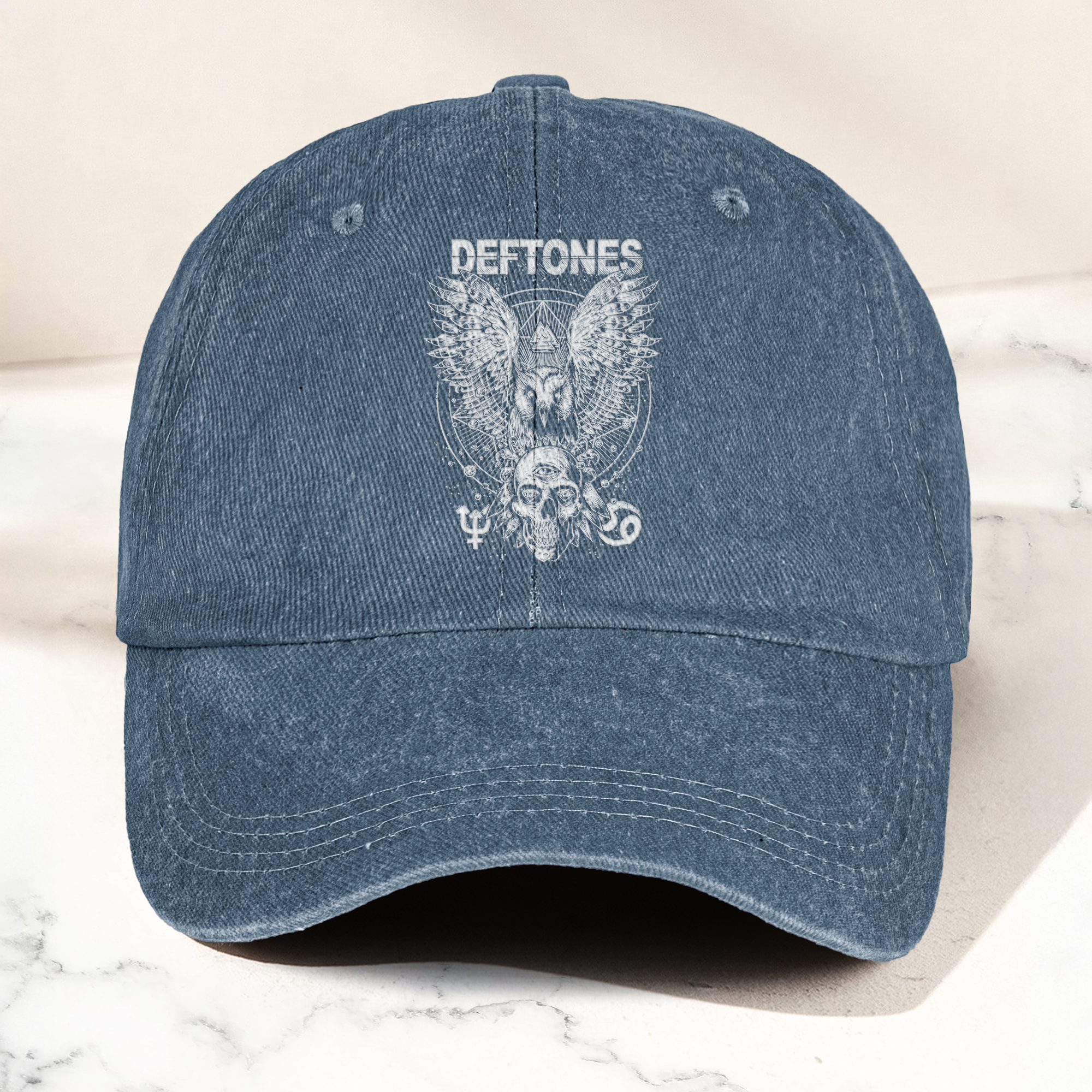 Deftones Owl Skull Vintage Dad Hat Alternative Metal Washed Cotton Cap (With Box)