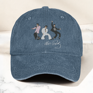 Elvis Presley With Sign Graphic Denim Cap Vintage Elvis Presley Album Merch Gift for Dad (With Box)