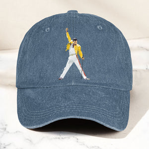 Vintage Freddie Mercury Denim Cap Queen Band Tribute Merch Dad Hat (With Box)