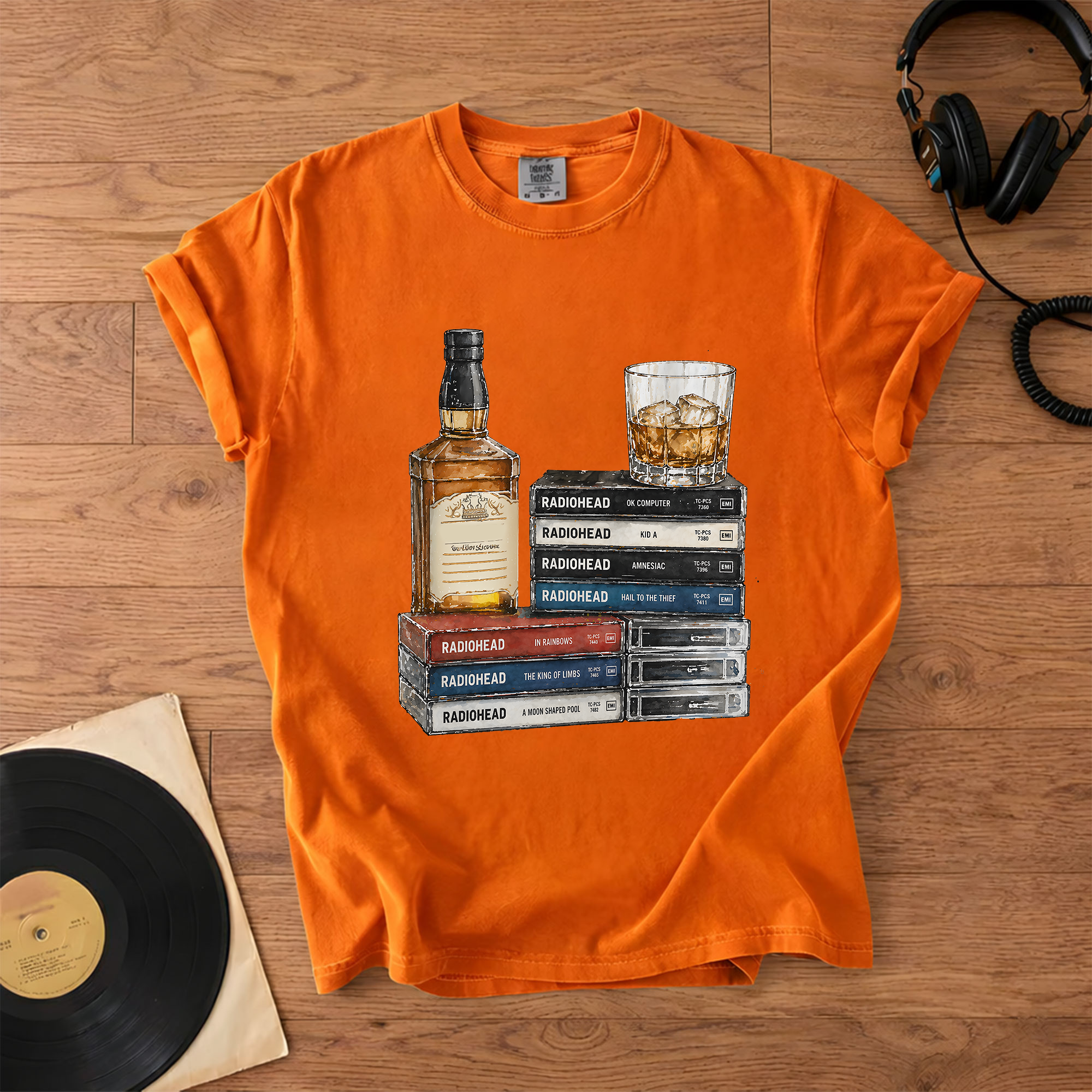 Radiohead Cassette Album Collection T-Shirt Retro Music Jimmy Buffett Merch Tee