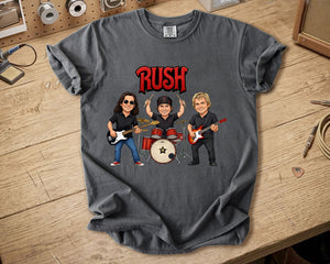 Rush Comfort Colors Tee Geddy Lee Neil Peart Alex Lifeson Band Members Tribute Shirt