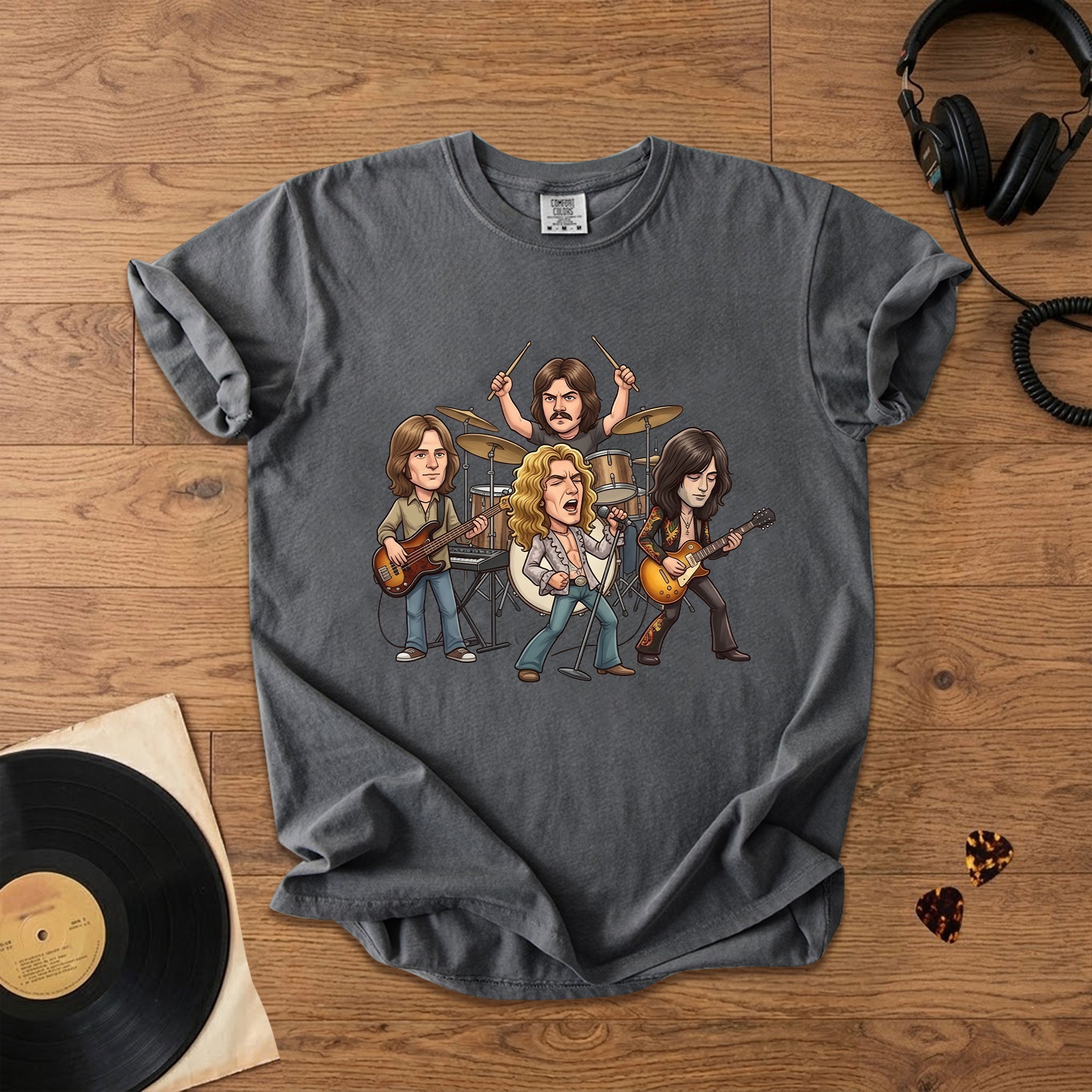 Led Zeppelin Vintage Rock Band Graphic T-Shirt Classic Music Fan Tee