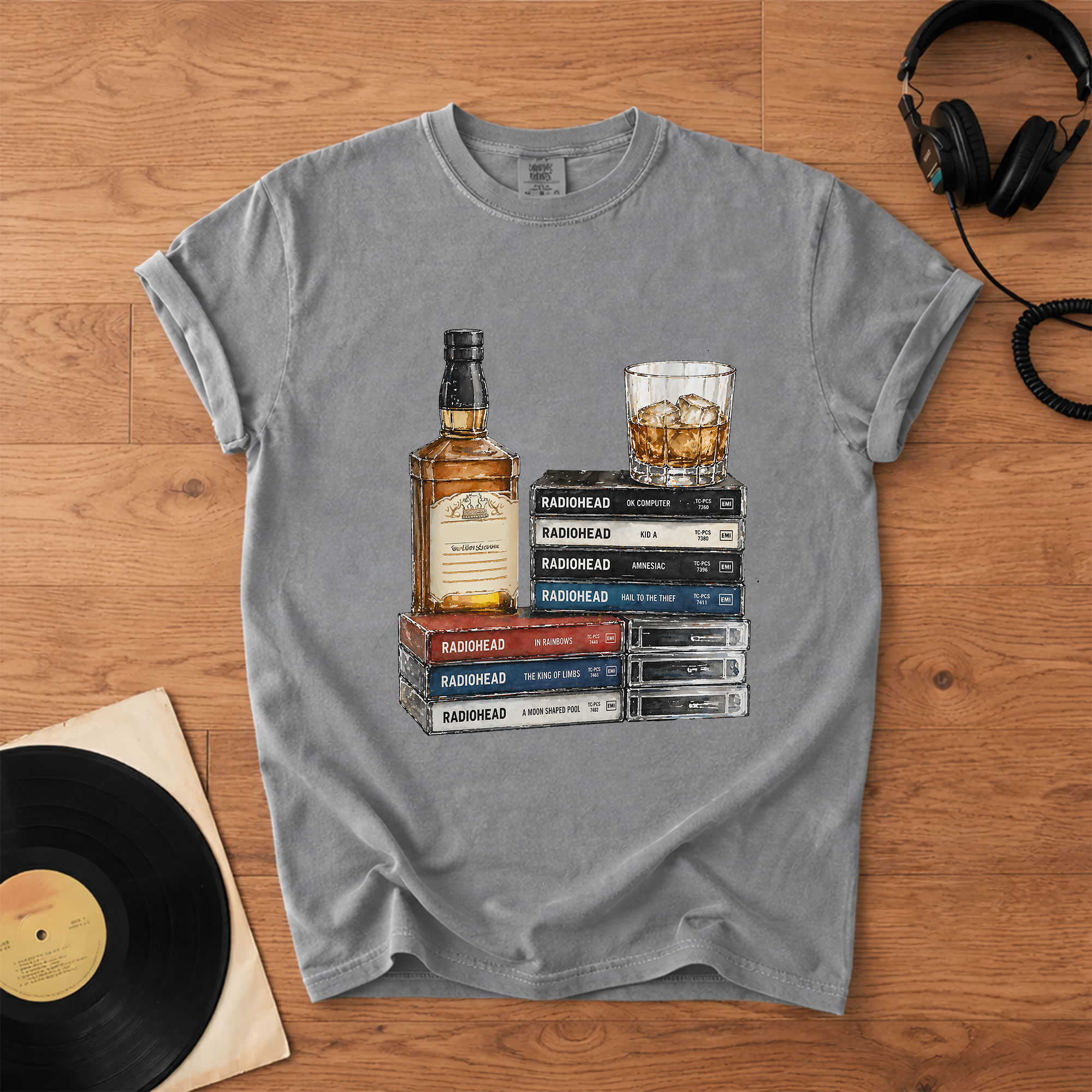 Radiohead Cassette Album Collection T-Shirt Retro Music Jimmy Buffett Merch Tee
