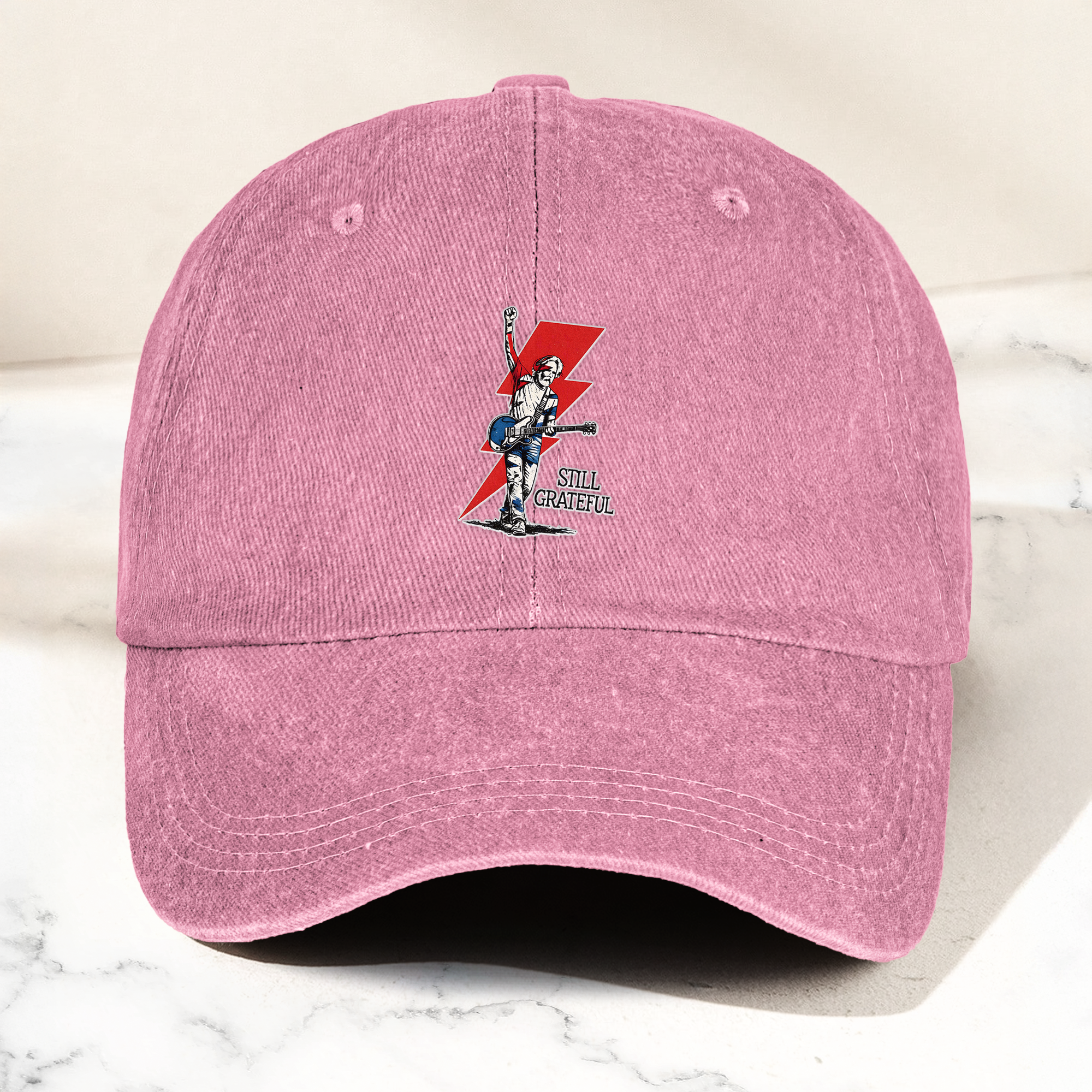 Still Grateful Lightning Guitar Dad Hat Vintage Rock Spirit Cap