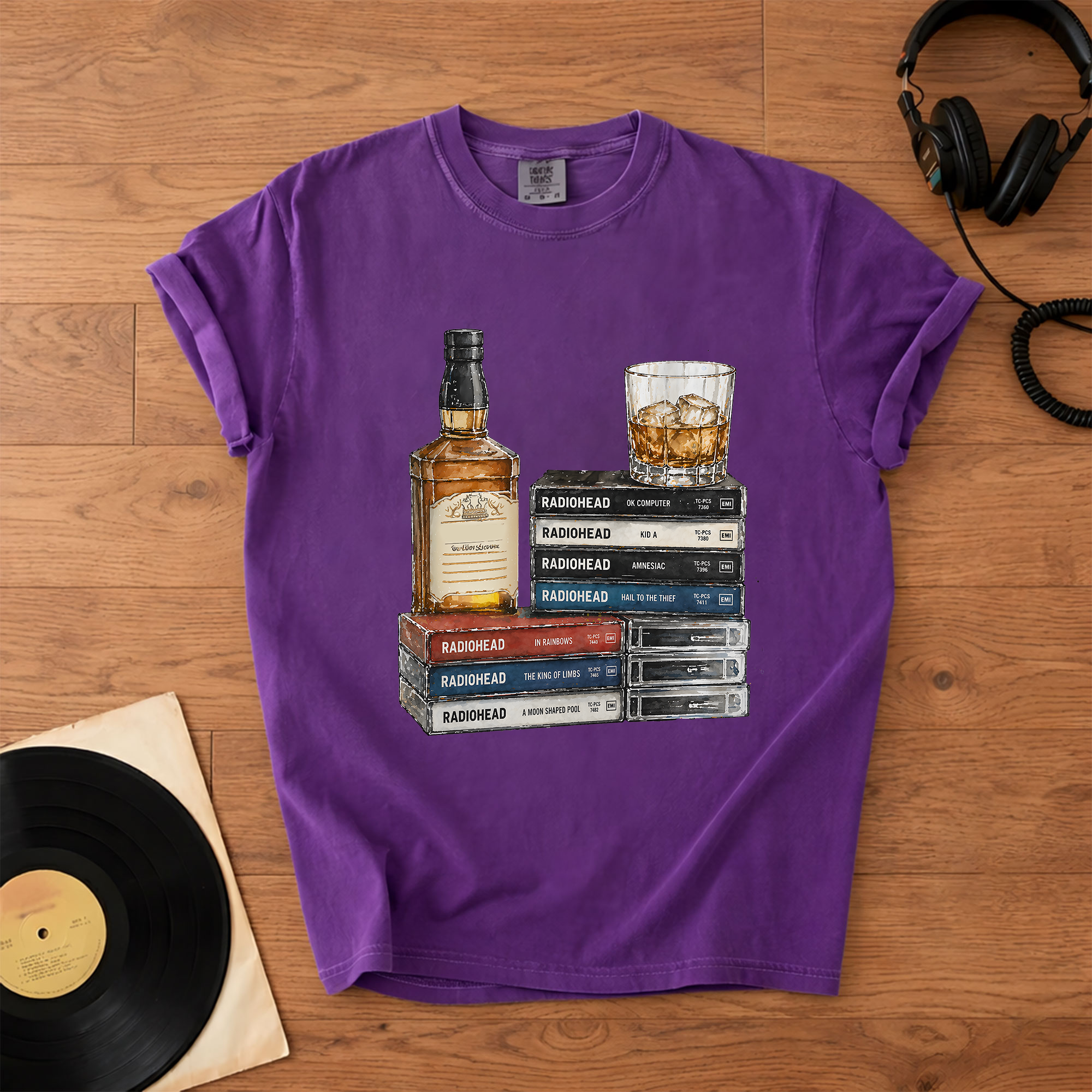 Radiohead Cassette Album Collection T-Shirt Retro Music Jimmy Buffett Merch Tee