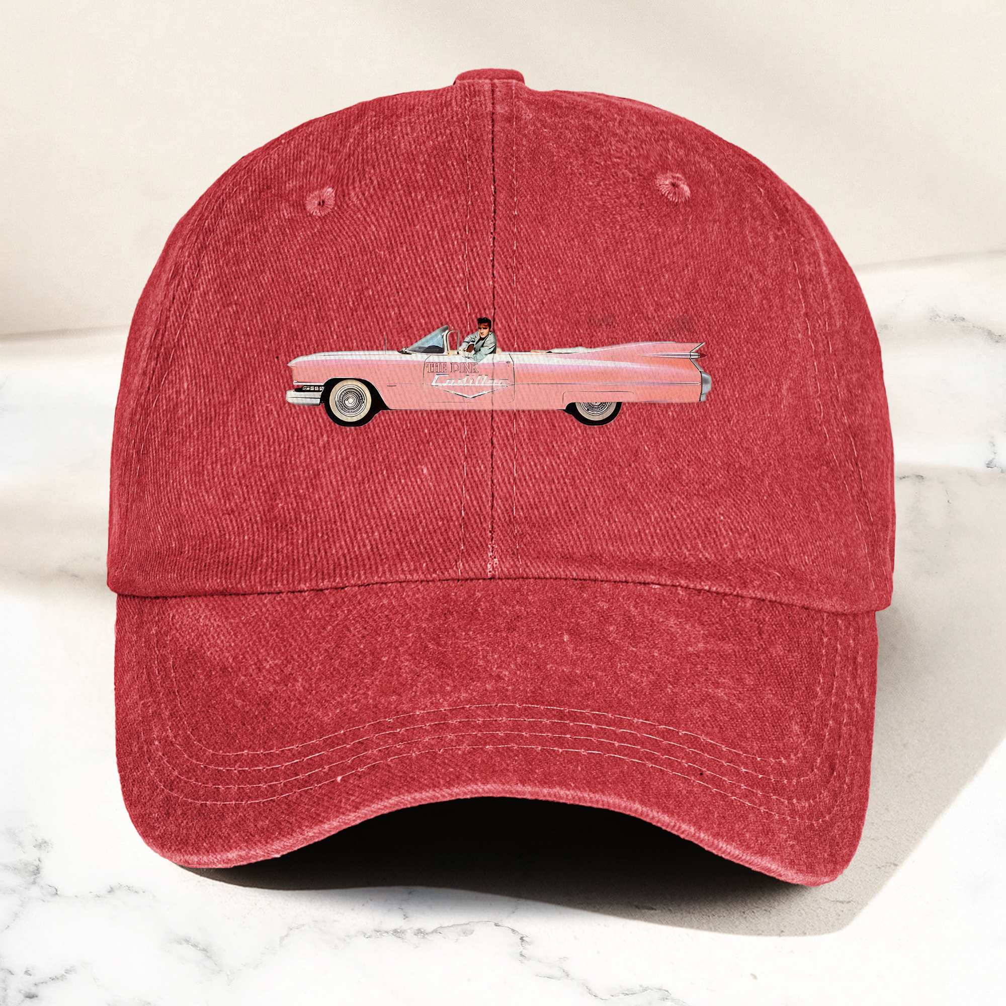 Elvis Presley The Pink Car Denim Cap Vintage Elvis Presley Merch Gift for Dad (With Box)