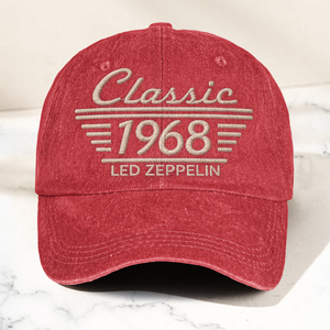 Led Zeppelin Classic 1968 Est Hard Rock Heavy Metal Band Music Merch Denim Cap Retro Vintage Dad Cap Gift For Dad (With Box)