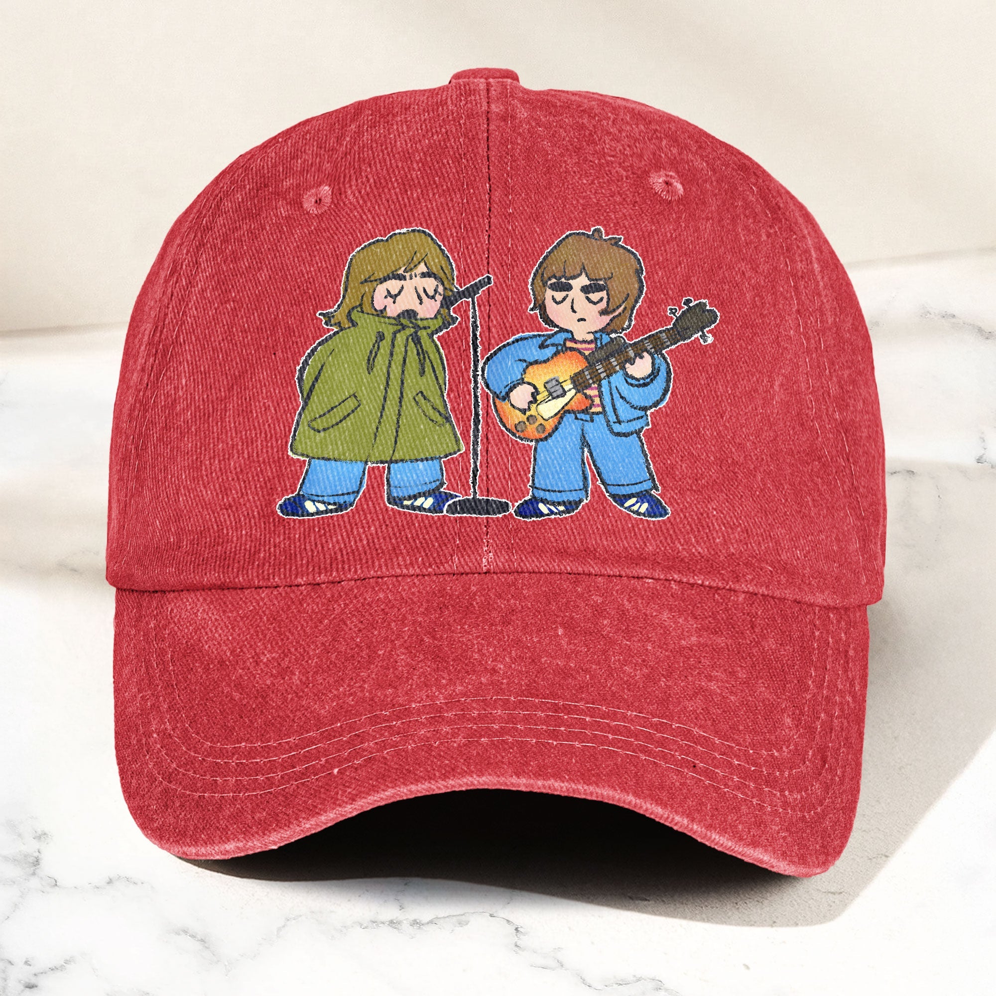Noel & Liam Gallagher Oasis Denim Cap Vintage Oasis Merch Gift for Dad (With Box)