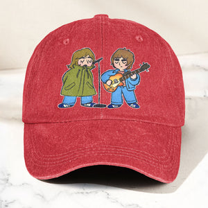 Noel & Liam Gallagher Oasis Denim Cap Vintage Oasis Merch Gift for Dad (With Box)