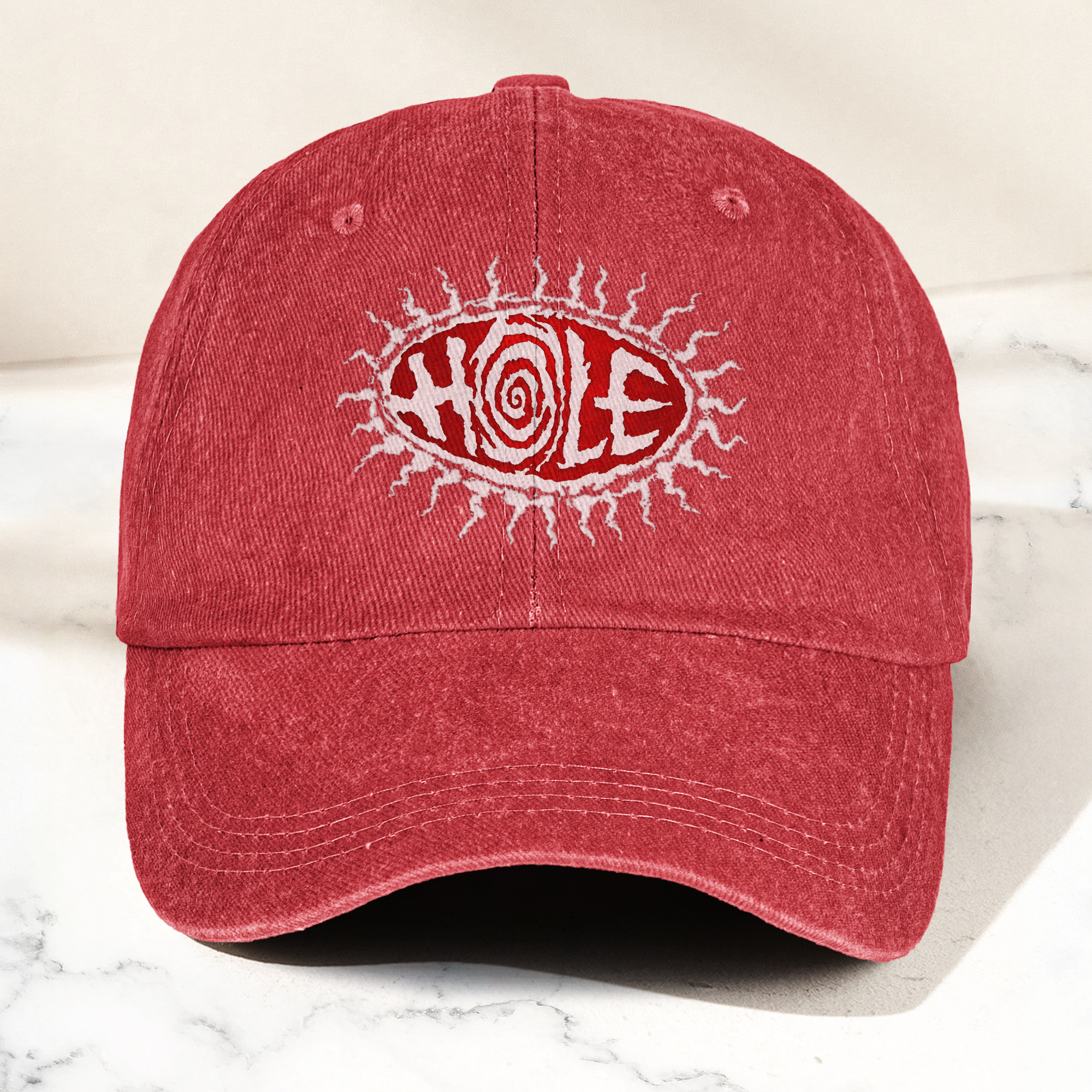 Hole Band Eyeball Denim Cap Vintage Hole Band Album Merch Gift for Dad (With Box)