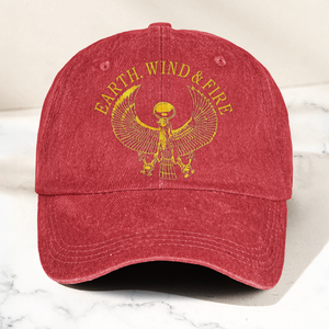 Earth Wind Fire Vintage Gold Egyptian Falcon Logo Denim Cap Retro Vintage Dad Cap Gift For Dad (With Box)