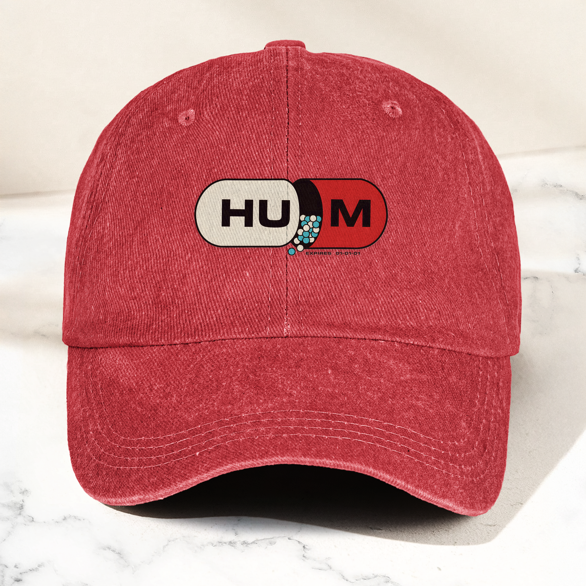 Hum Medication Parody Vintage Dad Hat Funny Graphic Hum Band Cotton Cap (With Box)