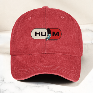 Hum Medication Parody Vintage Dad Hat Funny Graphic Hum Band Cotton Cap (With Box)