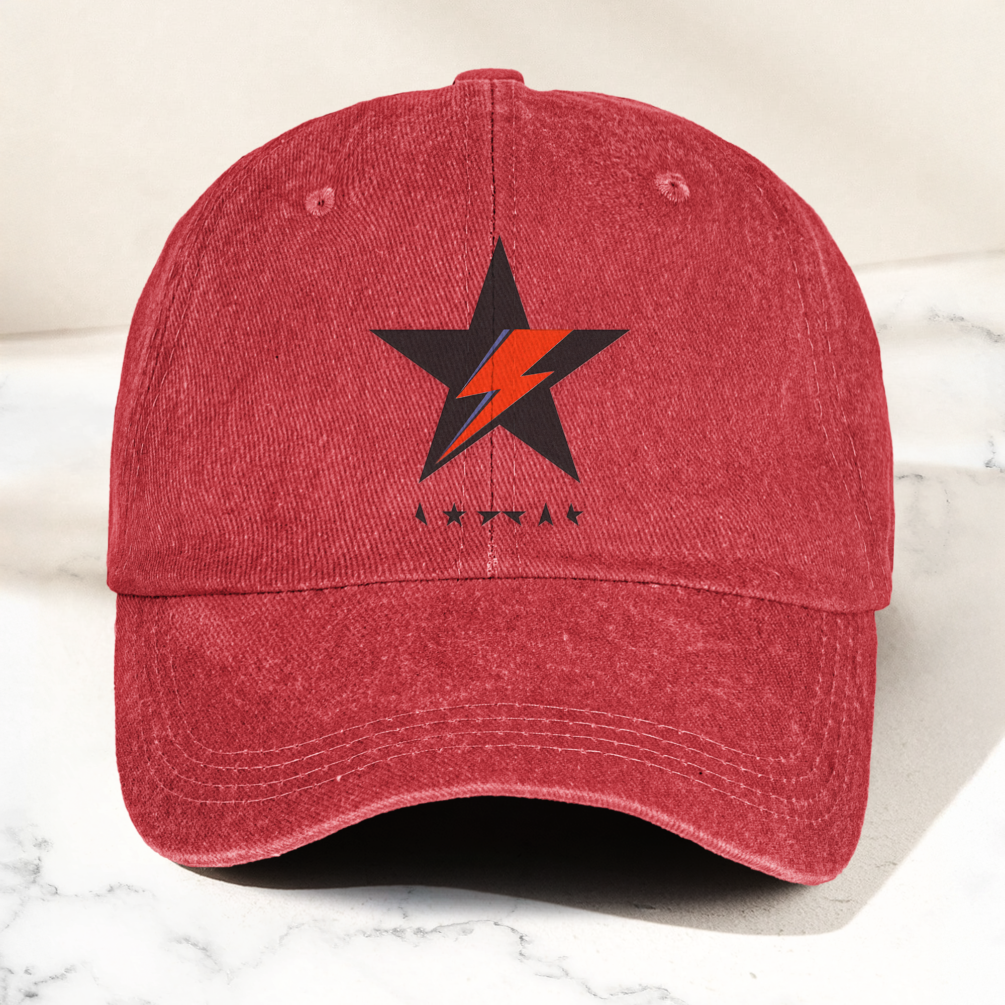 David Bowie Blackstar Ziggy Lightning Denim Cap Retro Music Cap Gift For Dad (With Box)