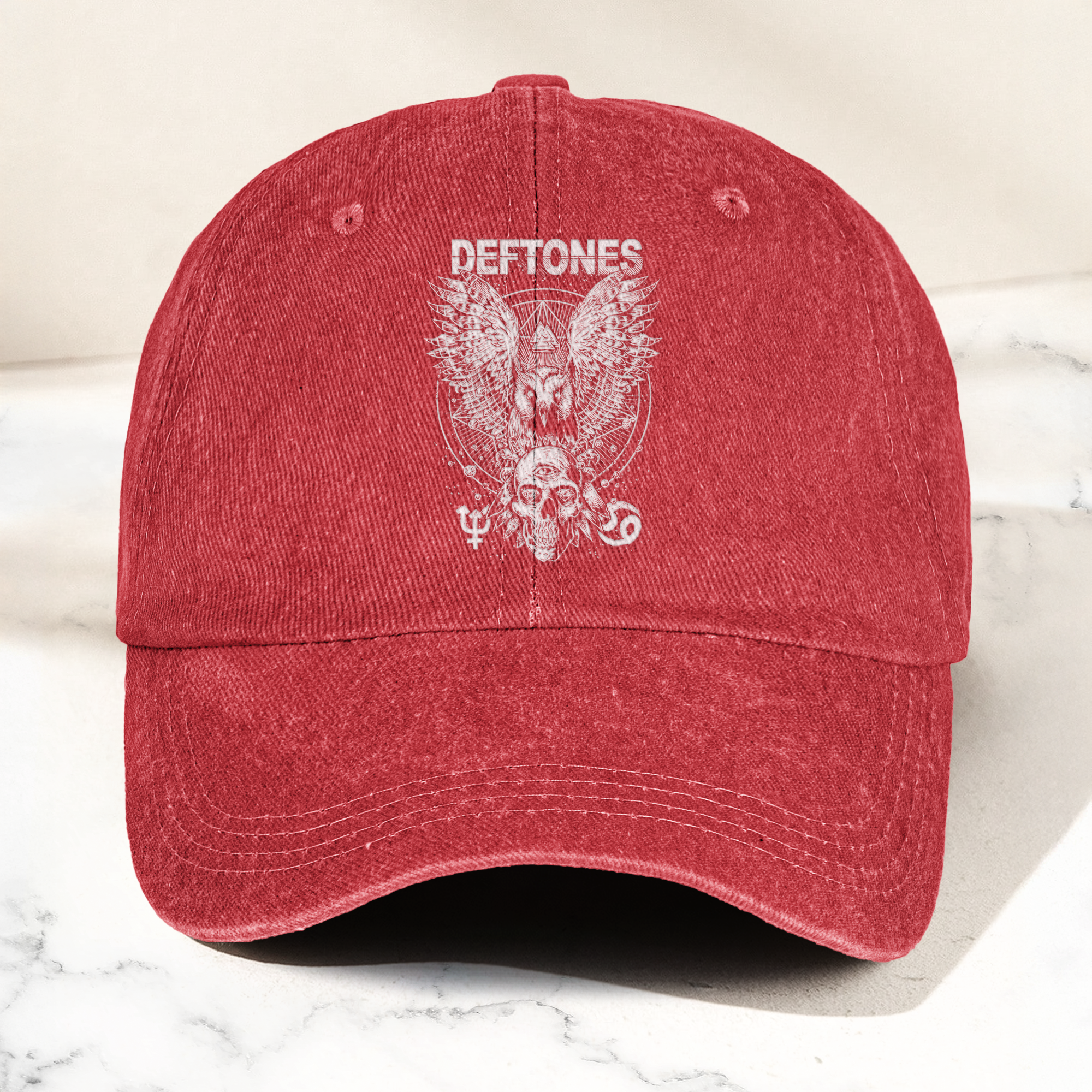 Deftones Owl Skull Vintage Dad Hat Alternative Metal Washed Cotton Cap (With Box)