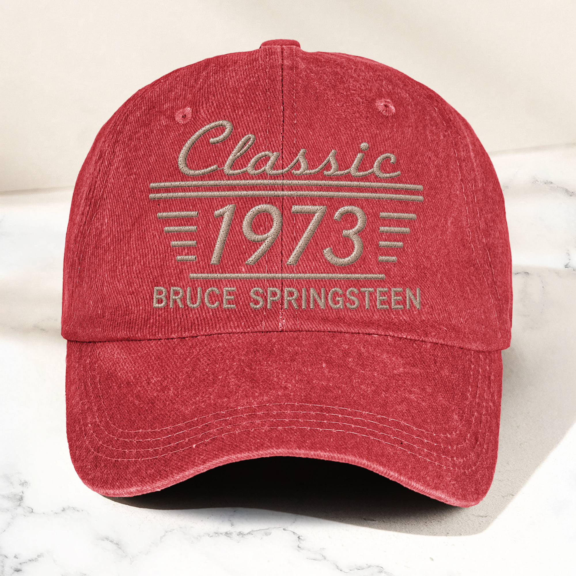 Bruce Springsteen Classic 1973 Est Heartland Rock Band Music Merch Graphic Denim Cap Retro Vintage Dad Cap Gift For Dad (With Box)