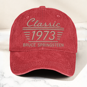 Bruce Springsteen Classic 1973 Est Heartland Rock Band Music Merch Graphic Denim Cap Retro Vintage Dad Cap Gift For Dad (With Box)