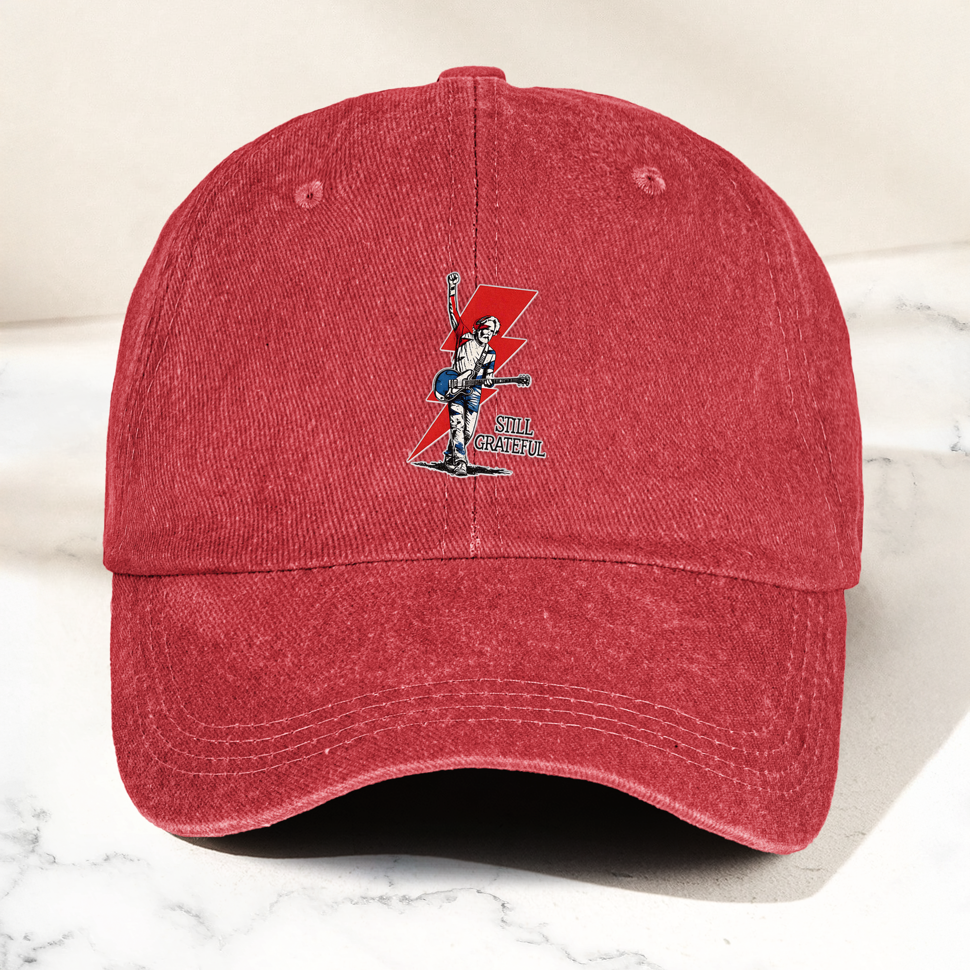 Still Grateful Lightning Guitar Dad Hat Vintage Rock Spirit Cap