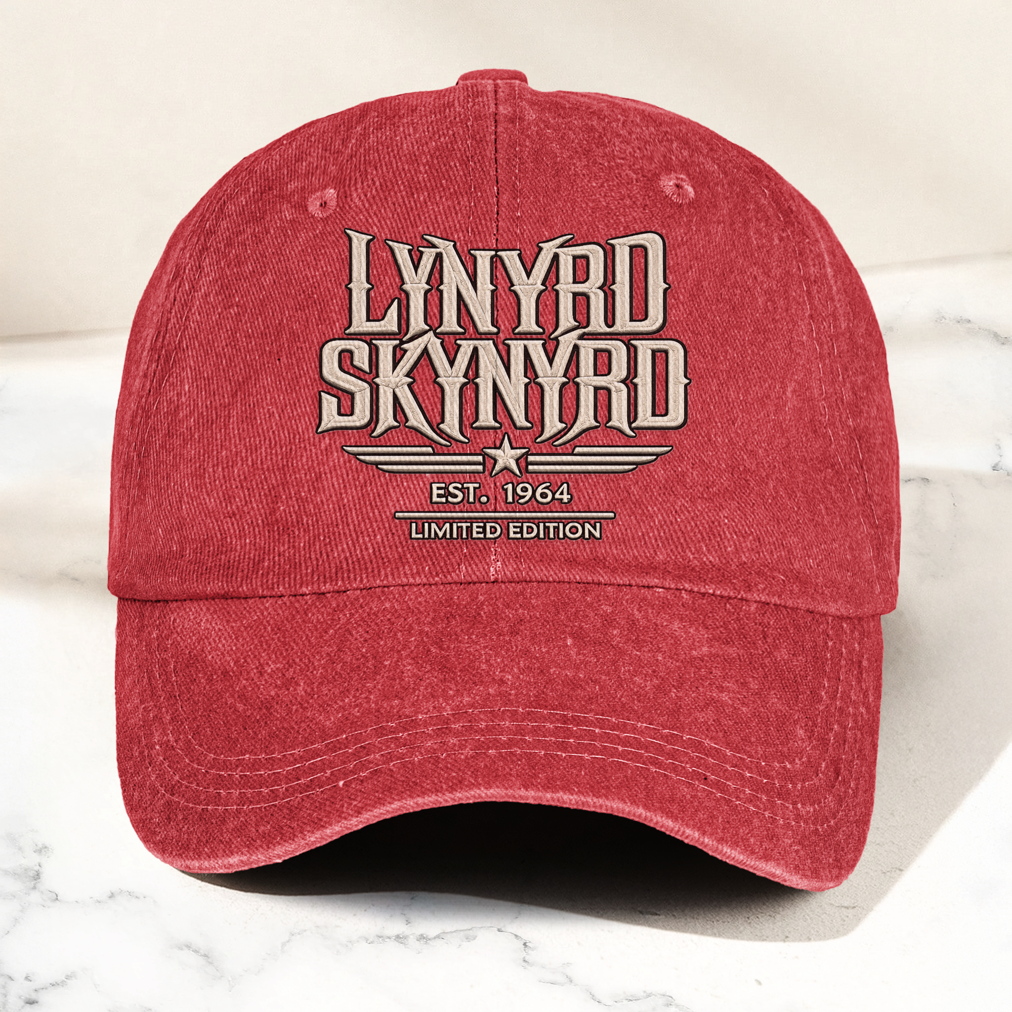 Lynyrd Skynyrd Band Logo Est 1964 Denim Cap Retro Vintage Dad Cap Gift For Dad (With Box)