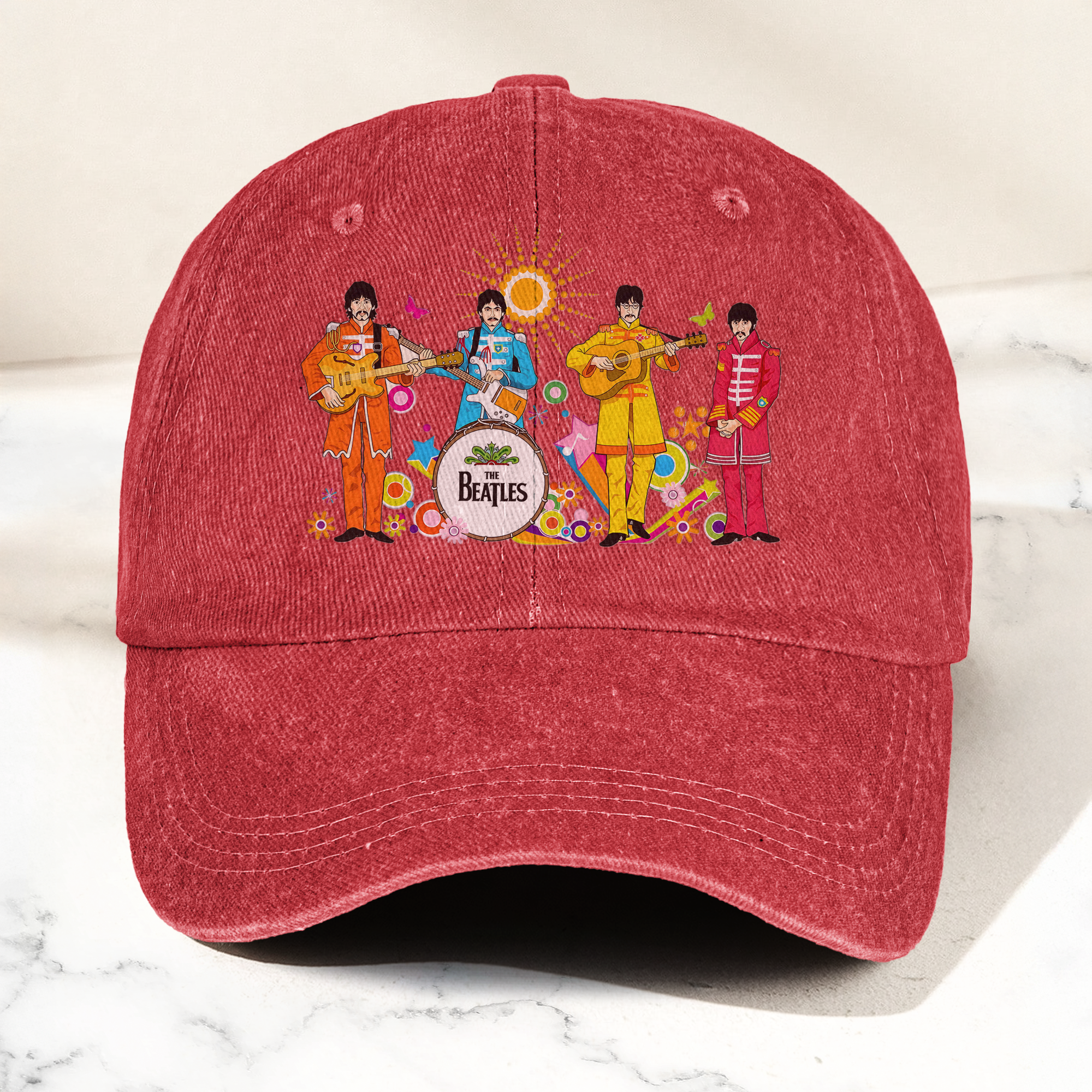 Pepper's Lonely Hearts Club Band Denim Cap Retro The Beatles Tribute Merch Dad Hat (With Box)