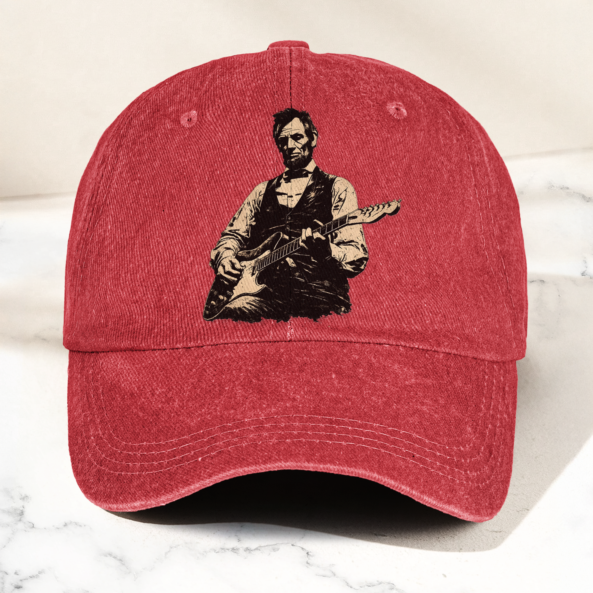 Abraham Lincoln Patriotic History Denim Cap Vintage Dad Cap Gift For Dad (With Box)