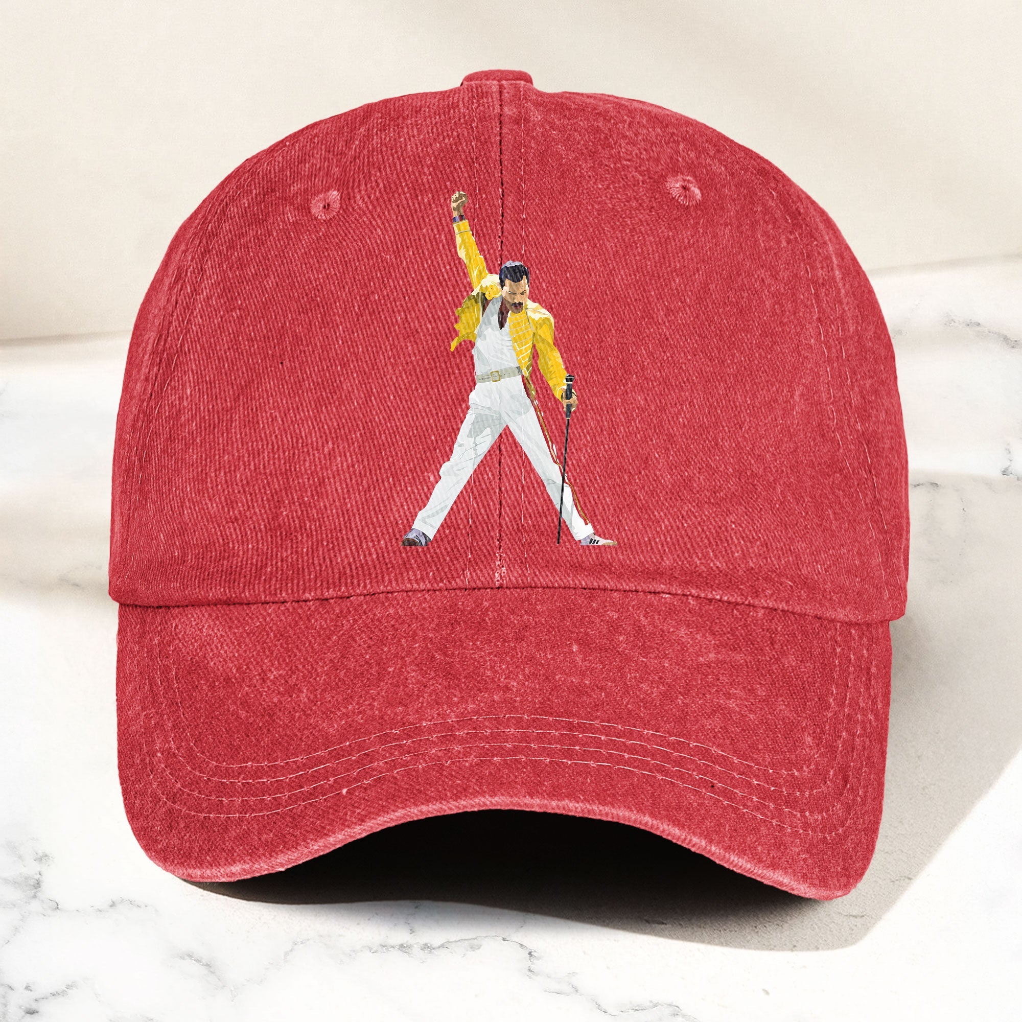 Vintage Freddie Mercury Denim Cap Queen Band Tribute Merch Dad Hat (With Box)