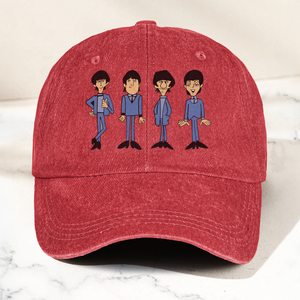 The Beatles Cartoon Series Denim Cap Retro The Beatles Tribute Merch Dad Hat (With Box)