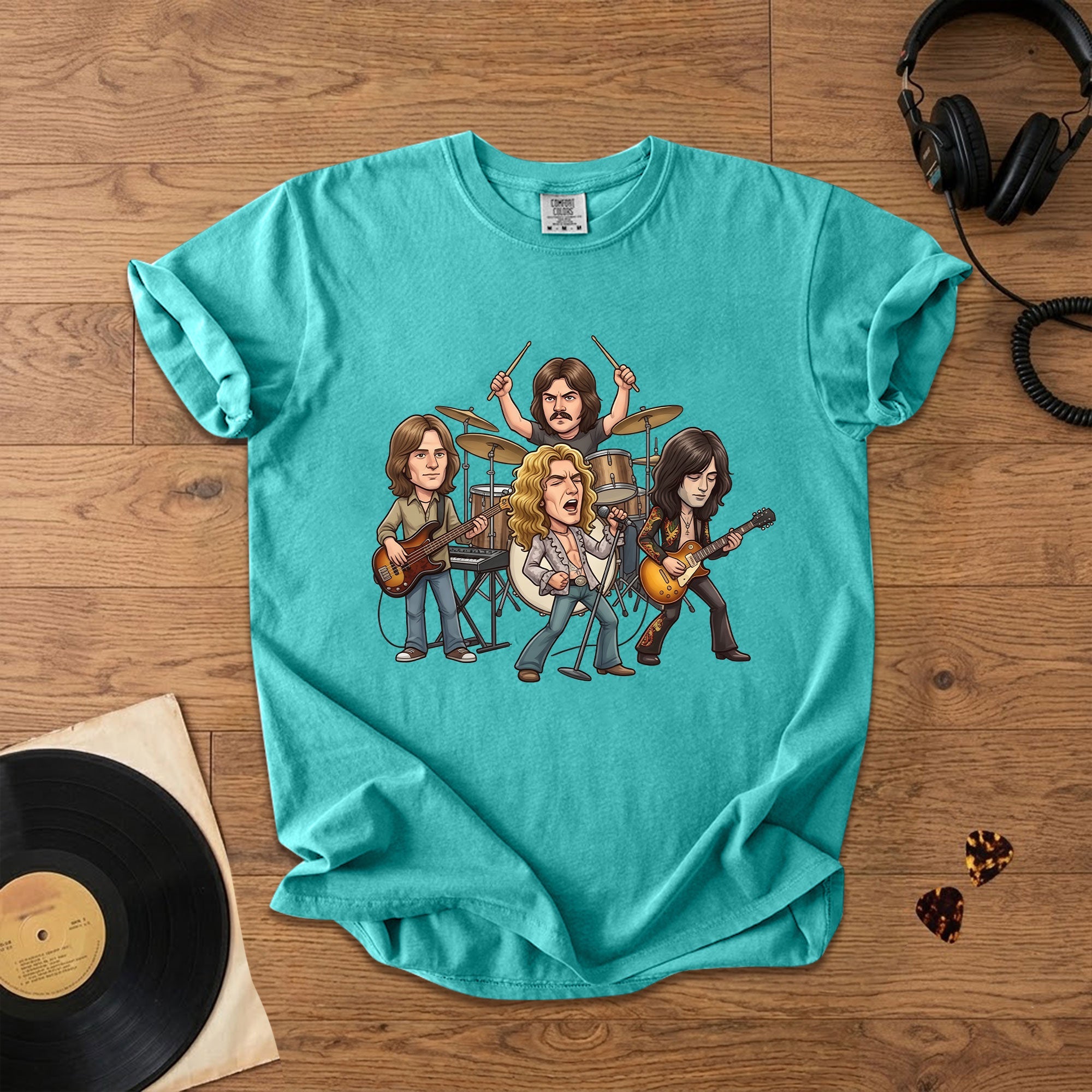 Led Zeppelin Vintage Rock Band Graphic T-Shirt Classic Music Fan Tee