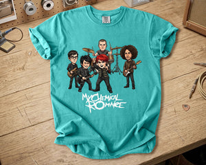 My Chemical Romance Comfort Colors Tee Band Members Tribute Classic Emo Rock Shirt