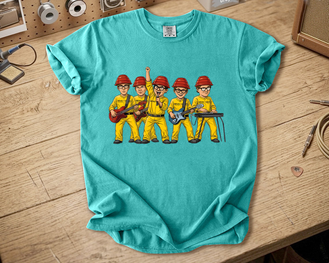 DEVO Comfort Colors Tee Band Members Red Energy Dome Tribute New Wave Rock Shirt