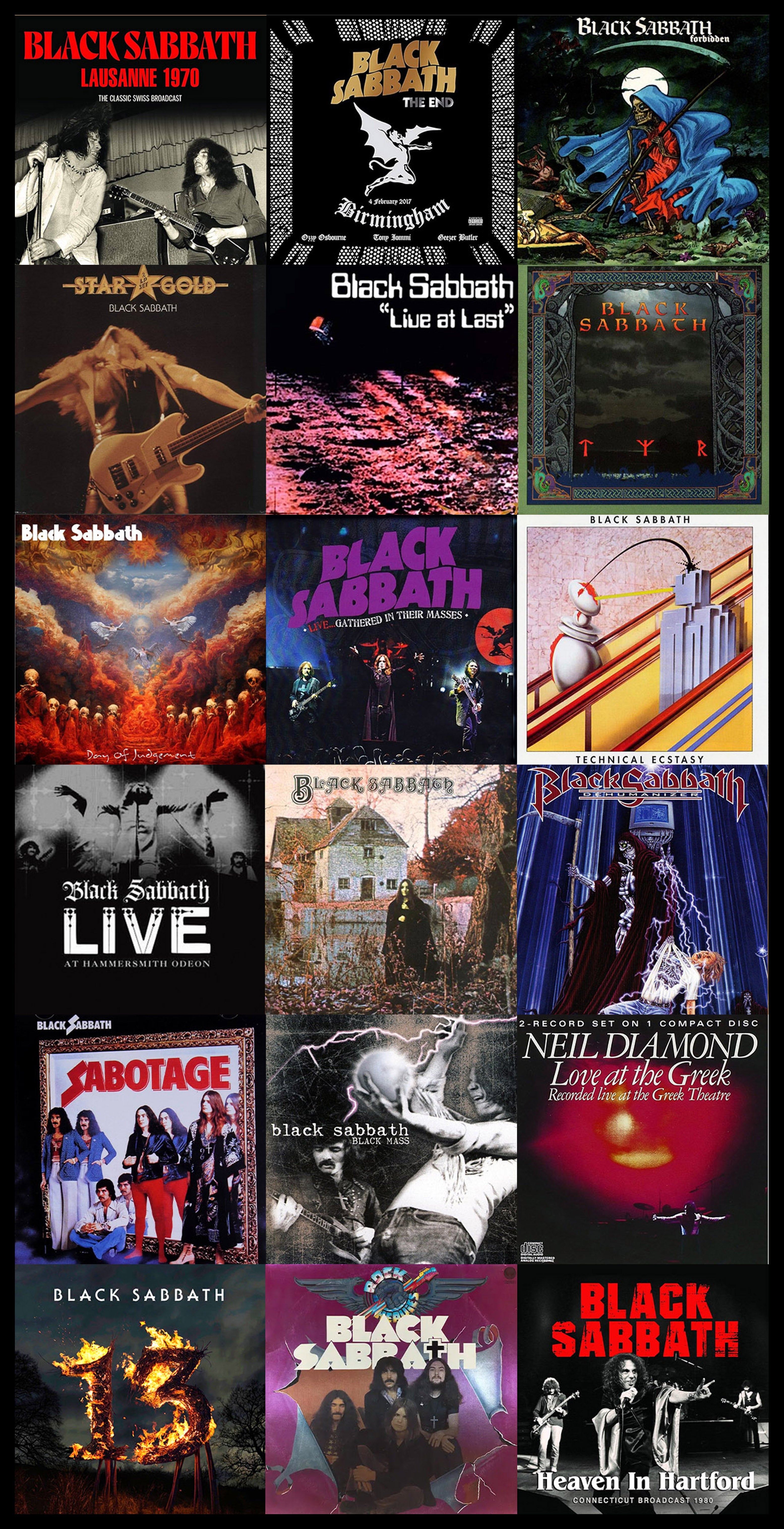 Black Sabbath Beach Towel Album Cover Collage Classic Rock Towel