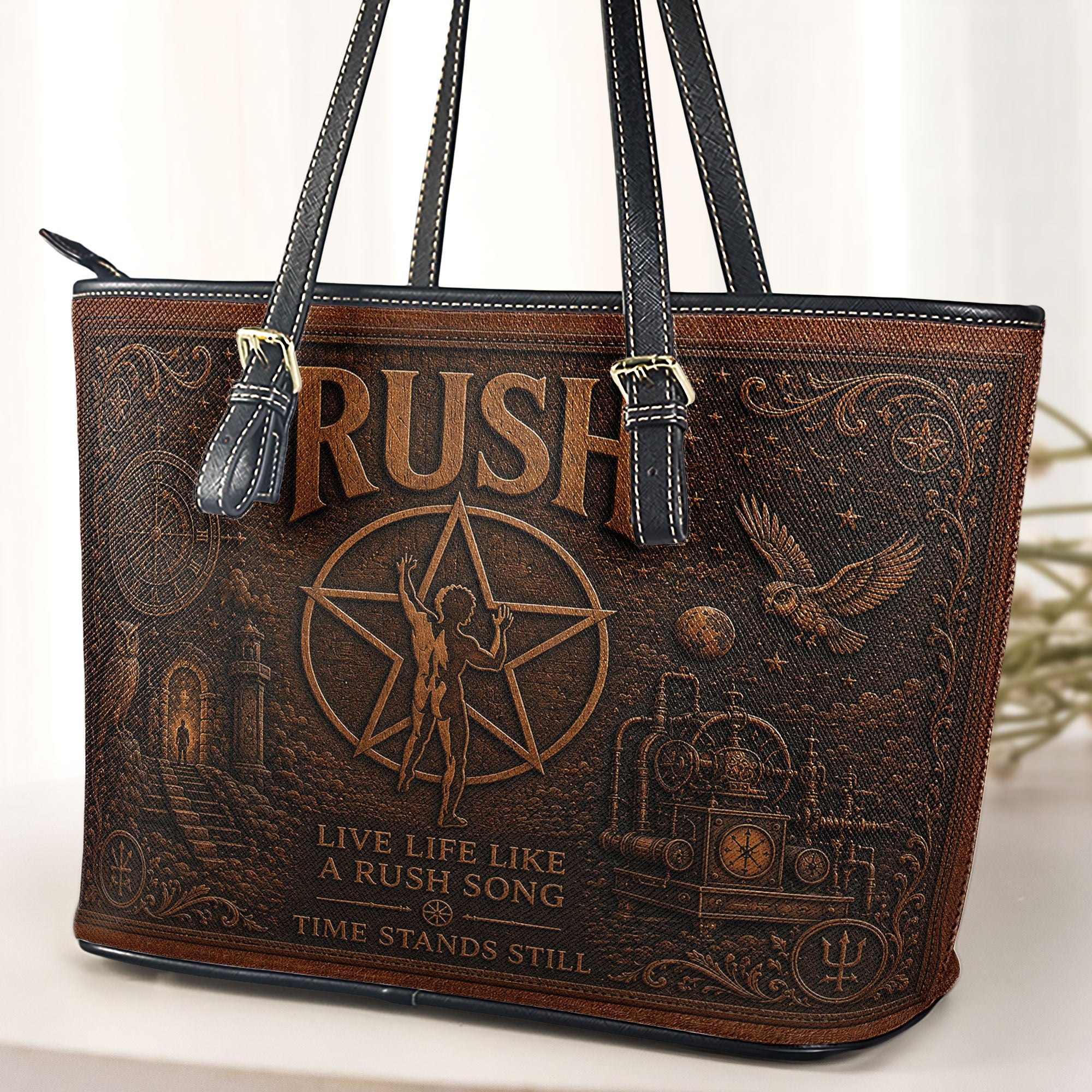 Rush Handbag, Tote Bag and Wallet Set - Time Stands Still Vintage Embossed Purse Set