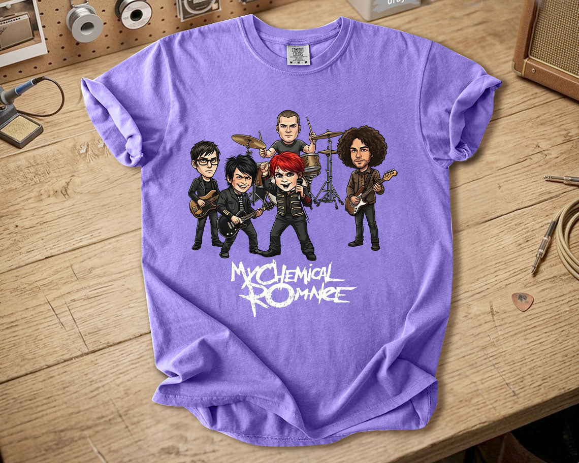 My Chemical Romance Comfort Colors Tee Band Members Tribute Classic Emo Rock Shirt