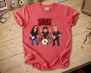 Rush Comfort Colors Tee Geddy Lee Neil Peart Alex Lifeson Band Members Tribute Shirt