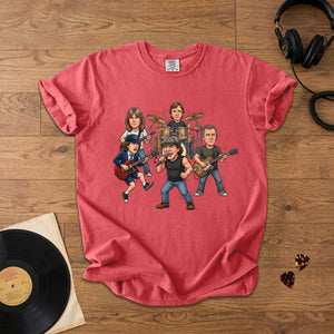 AC/DC Caricature Band T-Shirt Classic Rock Legends Graphic Tee