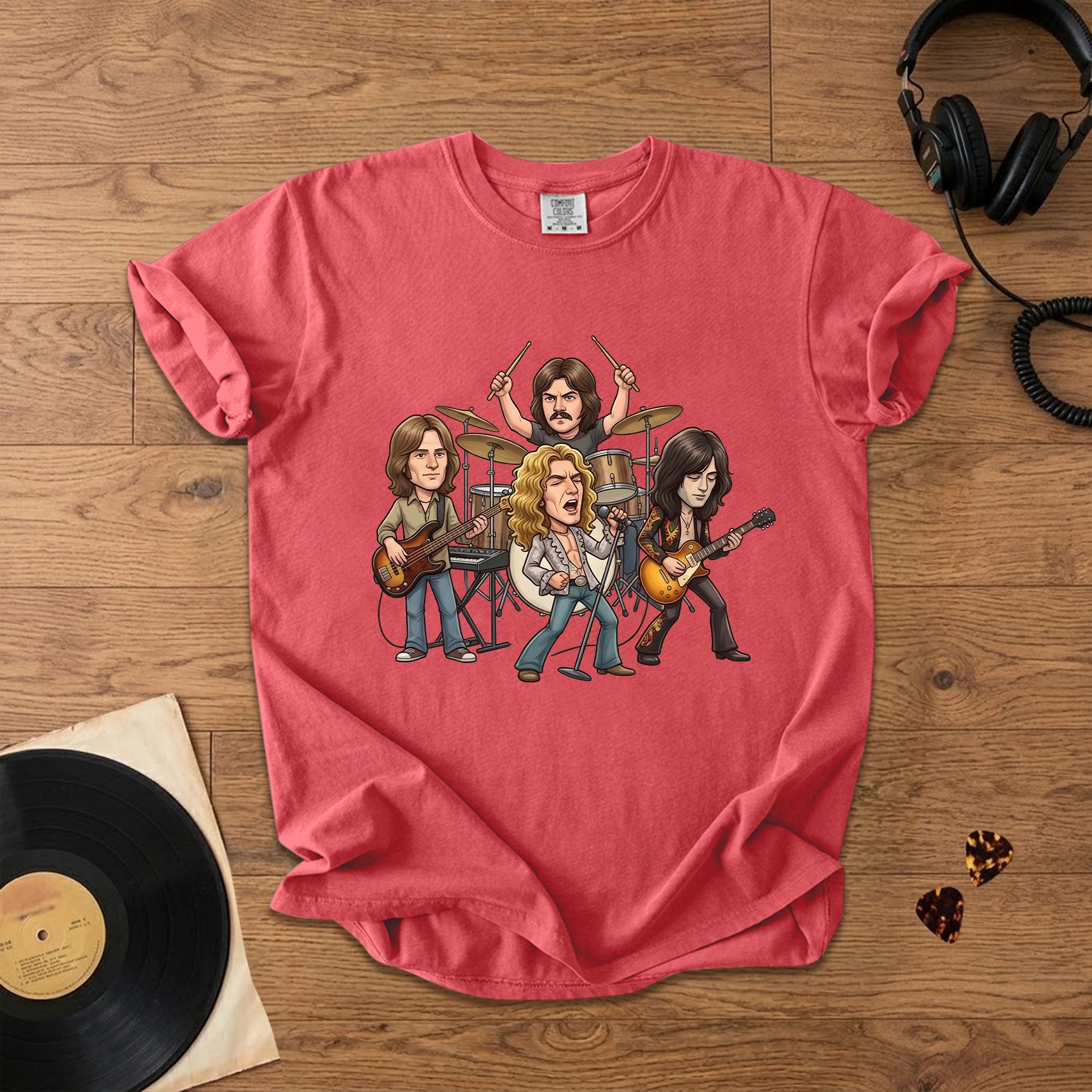 Led Zeppelin Vintage Rock Band Graphic T-Shirt Classic Music Fan Tee