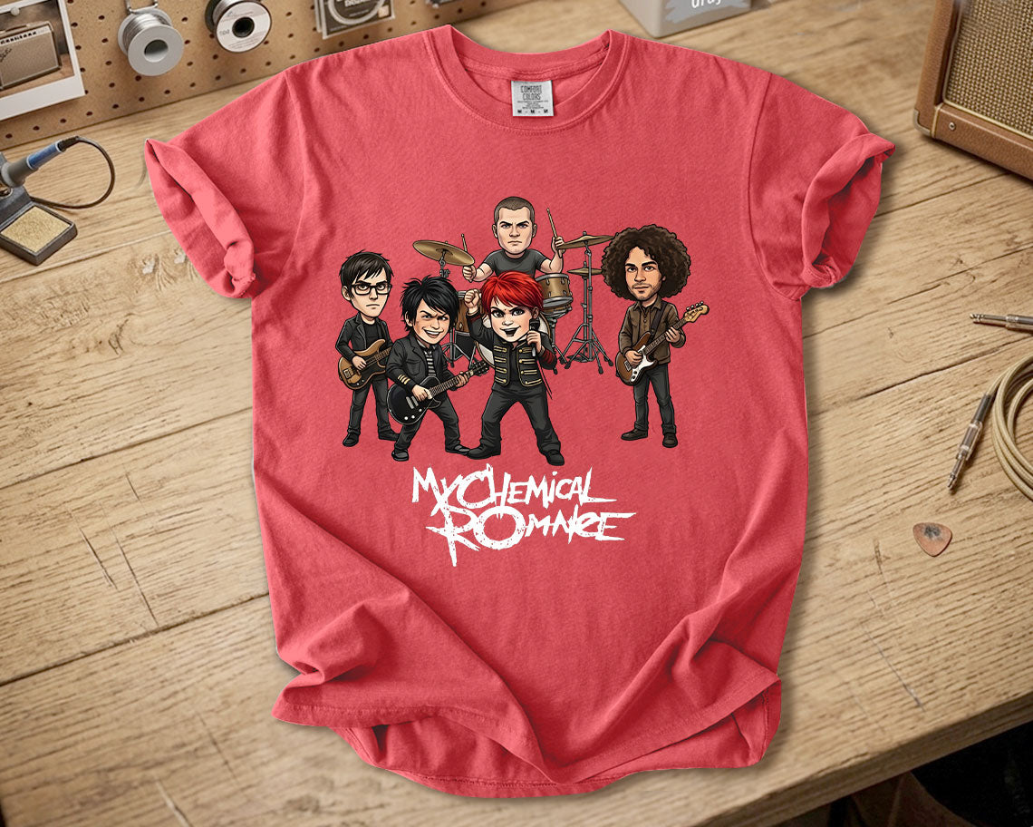 My Chemical Romance Comfort Colors Tee Band Members Tribute Classic Emo Rock Shirt