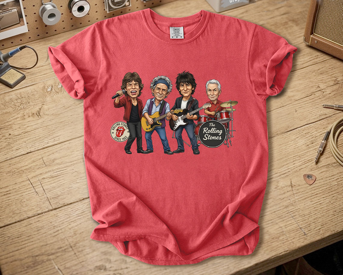 The Rolling Stones Comfort Colors Tee Mick Jagger Keith Richards Band Members Tribute Classic Rock Shirt