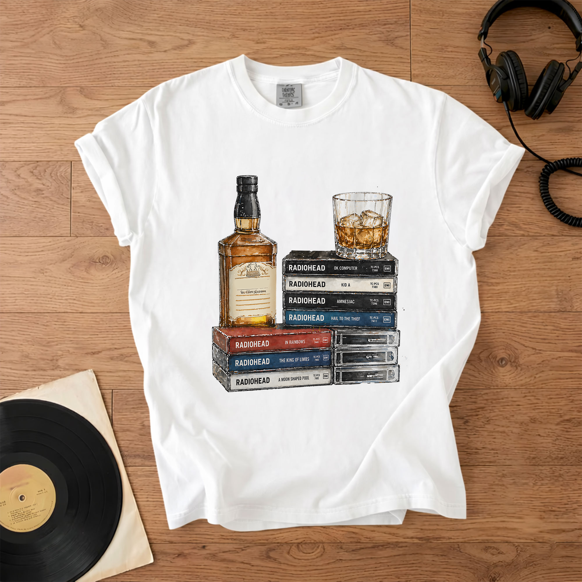 Radiohead Cassette Album Collection T-Shirt Retro Music Jimmy Buffett Merch Tee
