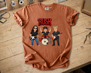 Rush Comfort Colors Tee Geddy Lee Neil Peart Alex Lifeson Band Members Tribute Shirt