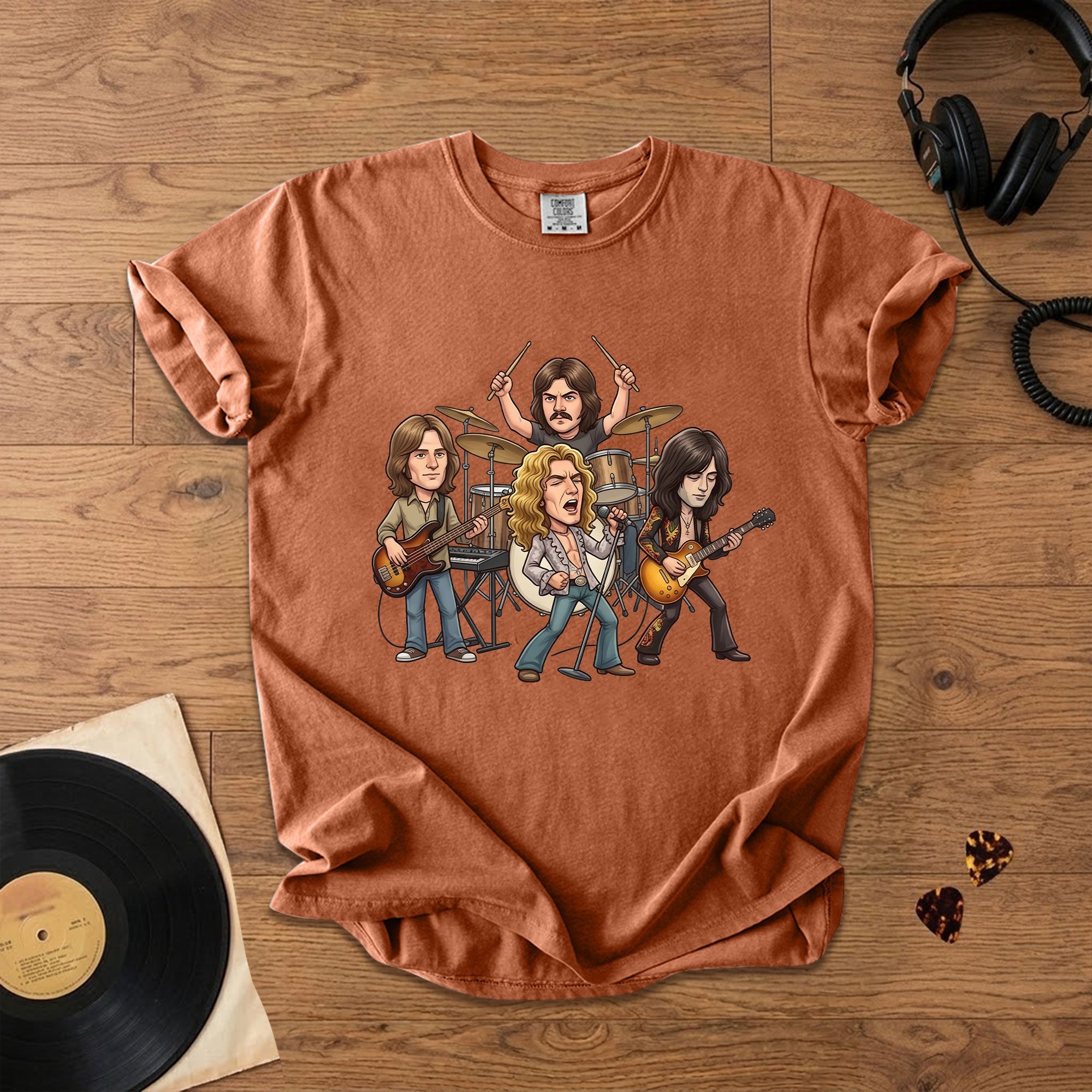 Led Zeppelin Vintage Rock Band Graphic T-Shirt Classic Music Fan Tee